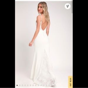 Lulus Taliana White Lace Button Back Maxi Dress